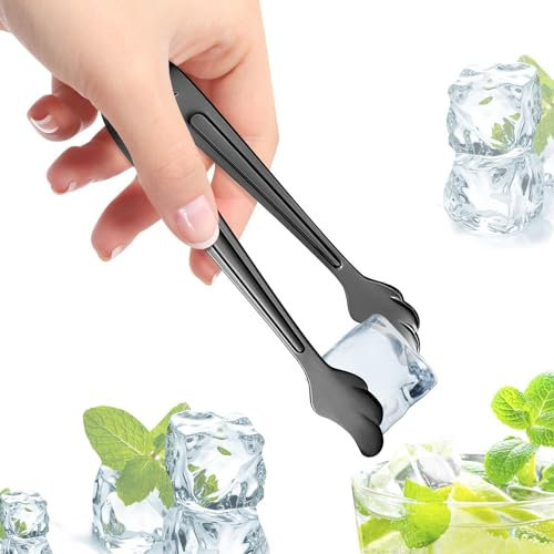 Pince de service, petite pince à bonbons en acier inoxydable, pince multifonction en silicone, pince à bacon confortable, pince adaptée pour la nourriture, les cubes de sucre, les biscuits coupés au