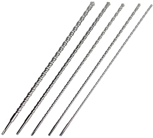 CAVATINY SDS Plus Bohrer Set 5-teilig, 600mm lang, Durchmesser 8/10/12/15/20mm mit 4 Schneiden, hartmetallbestückt, SDS Plus Bohrersatz, ideal für Bohrungen in Ziegel, Zement, Stein und Beton