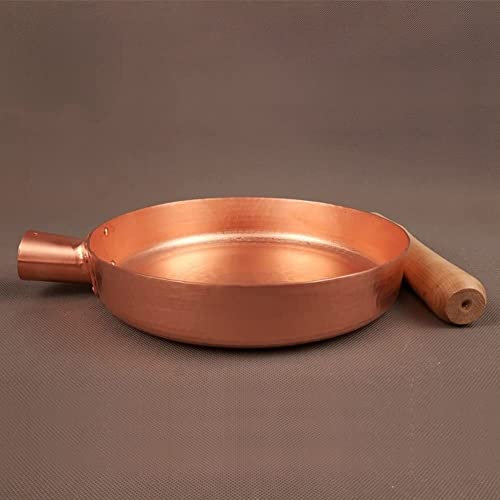 HPTHLY Olla de Cocina, sartén de Cobre, sartén con sartén de Cobre Hecha a Mano y sartén Espesa, sartén Antiadherente, sartén Antiadherente,(24cm)