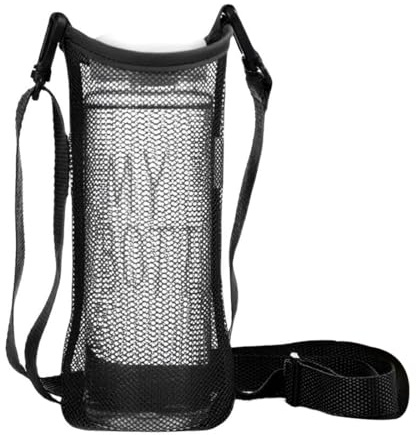 XPEX 1 Pezzo Netto Porta Borraccia Bici Porta Bottiglia con Tracolla Regolabile e Tasche Porta borraccia zaino Portaborraccia per Campeggio Ciclismo Trekking（ Nero）