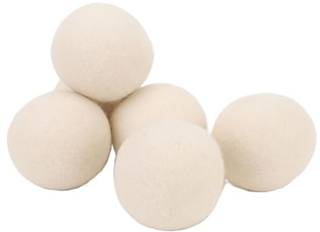 6Pcs Wool Dryer Balls, Reusable Wool Felt Fabric Softener Drying Balls, Reduces Clothing Wrinkles and Saves Drying Time, Accelerated Drying Eliminates Static Electricity (6cm)