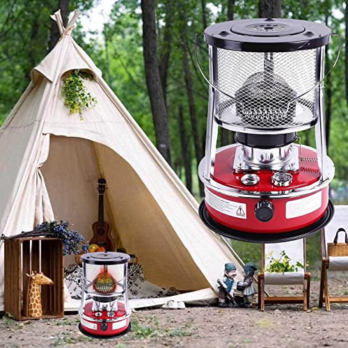 BomDog Stufa a Cherosene per Tenda All'Aperto Stufa a Olio Efficiente Portatile per Uso Interno, Stufa a Cherosene da Campeggio Non Elettrica/Red,White/4.6L/Red