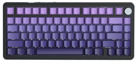 ATTACK SHARK X85 Gasket Mechanical Keyboard with Knob,75% Tri-Mode(BT5.0/2.4G/USB-C) Wireless Gaming Keyboard &Five-Layer Padding, RGB,5000mAh, Hot-Swappable Side Print PBT Keycaps(Purple Gradient)