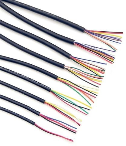 Flexible Cable,Electrical Flex Cable,5M UL2464 Sheathed Wire, 30AWG - 14AWG Electric Audio Control Wires, Black Copper Cable, 2 3 4 5 6 7 8 10 Cores Soft USB Line Connector Loom(3Cores 28awg)