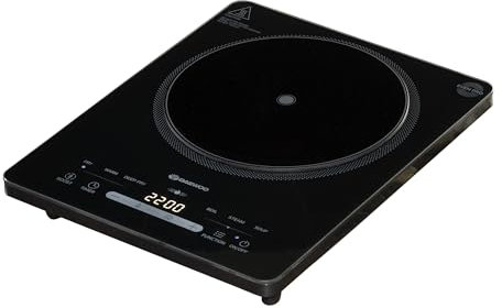 Daewoo 2200W Portable Single Induction Hob – Convenient Electric Cooktop for Use With Induction-Suitable Pans, 6 Presets, LED Controls & Timer