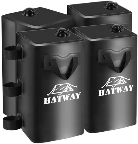 Hatway Baldachin-Gewichte, 79,8 kg, Wassersack, Set mit 4 Beingewichten für Pop-Up-Baldachin, Pavillon, Vordächer, Zelt, 4 x 20 l, Schwarz