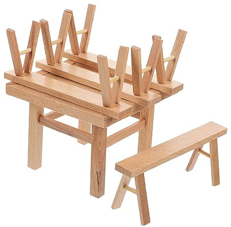 VICASKY 1 Satz hühner spielsachen für Bausteinmodell holzmöbel blockbohlenhaus Miniatur-Szenenmodell Puzzle-Montagemöbel Möbelspielzeug aus Holz DIY-Montagemöbel hölzern