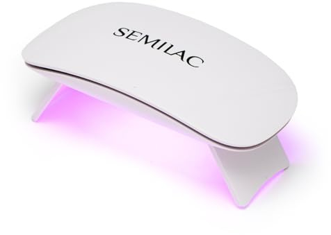 Semilac Travel Lampe UV LED 6W – Mini lampe à ongles pliable avec minuteur 60/90 secondes – Compacte et portable – Connexion USB-C