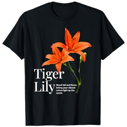 Vintage Tiger Lilie Blume Ästhetische Gartenarbeit Naturliebhaber T-Shirt