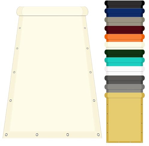 Vela Ombreggiante 1.2 x 3.4 m Pes Poliéster Vela Parasole Impermeabile Inclusa Corda Fissa per Giardino Balcone Piscina, Beige