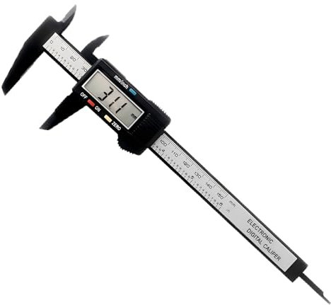 Electronic Digital Vernier Caliper - 0-150mm/0-6'' Carbon Fiber Micrometer with LCD, Inch/MM Conversion, Auto-Off, External, Internal, Depth & Pitch Measurements