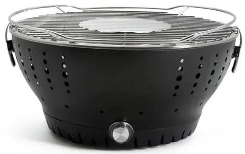 Portable Charcoal BBQ Grill with Built-In Fan – Compact Smokeless Tabletop Barbecue for Camping, Garden, Picnic, Outdoor Cooking – Battery Operated & Easy to Clean