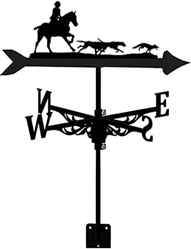 Veleta de Metal con Adorno de Cazador y Perro, Veleta de jardín, Herramienta de medición Profesional, indicador de dirección del Viento, Montaje en Techo de Patio