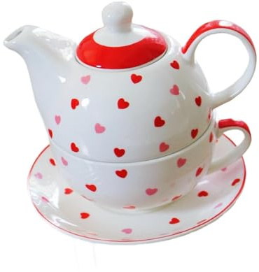 SZLIFE Bollitore da tè in ceramica, teiera cinese tradizionale, set da tè in porcellana resistente al calore e tazza con piattino per ristorante, cucina e