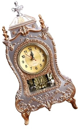 Horloge de cheminée décorative vintage européenne qui joue automatiquement des carillons musicaux uniques sur l'heure avec pendules décoratifs Horloge de cheminée européenne traditionnelle