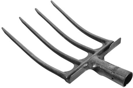 Gatuida Fourche Robuste à 4 Dents en Acier Noir pour Jardinage Agricole, Tête De Remplacement Multifonctionnelle pour Bêchage Et Décompactage du Sol, Outil d'entretien pour Terrain, Compatible Manche