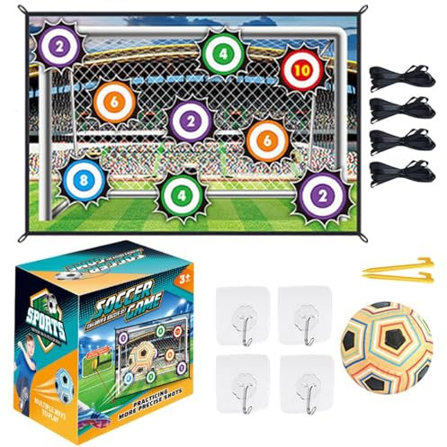 Set Da Gioco Con Pallone Da Calcio Per Bambini – Gioco Di Lancio In Tessuto, Kit Di Attrezzatura Per Allenamento, Set Per Tiro Al Bersaglio Con Pallina E A Terra, Divertente All'aperto
