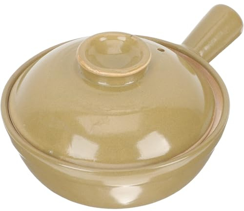 LOLIPPYY Cazuela de Barro Fácil de Limpiar y Ahorra Gas Persona Asa Gruesa Capacidad 0.5l Adecuado para Cocinar Estofados y Guisos Caseros