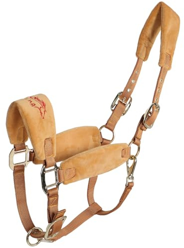ARTSEWPLY Cabestro Acolchado Ajustable para Caballo Grande L Amarillo Cuerda Desmontable, Equipo de Entrenamiento Ecuestre Resistente para Doma, Suministros y Accesorios para Caballos