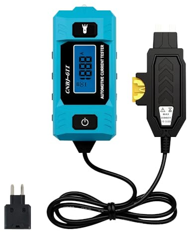 Automotive Circuit Fault Tester – 0.01–19.99A Backlit Current Draw Tester for Car Electrical Diagnostics (Blue)