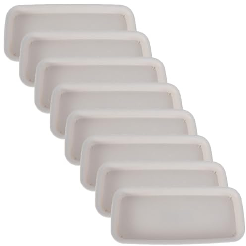 Toddmomy Lot de 8 Soucoupes Rectangulaires en Plastique Blanc pour Pots de Fleurs, Plateau de Collecte d'eau Terre, pour Bureau et Tapis