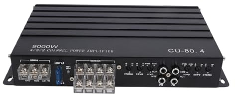 Sharainn 4-kanals Bilförstärkare 2000W Effektförstärkare, Aluminiumlegering Högeffekts Ren Basförstärkare för DC 12V Bil Lastbil Båt UTV Motorcykel Ljudsystem