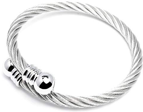 Schmuck-Checker Flexibler 316L Edelstahl Stahlseil Armreif silber schwarz gold roségold Damen Herren Geschenk Armspange hochwertiges Armband