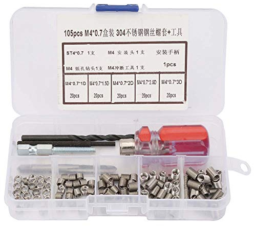 105 stücke Gewindeeinsätze Reparatursatz Edelstahl Typ Draht Insert Installation Set(M4*0.7)