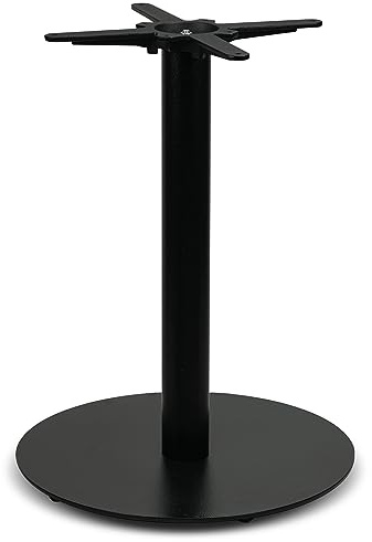 Dublino Premium Tischgestell Metall - PJ7086 | schwarz | Höhe 73 cm | runde Bodenplatte Ø 56 cm | max. Tischplattengröße 75x75 cm / Ø 100 cm| Ideal für Esstische
