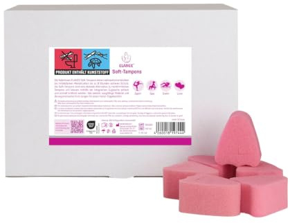 ELANEE Soft-Tampons normal, 50 Stück, fadenlos für Sport & Schwimmen | Weiche, flexible Tampons mit integrierter Lasche|einzeln in Papier verpackt | Made in Germany