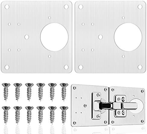 Hinge Repair Plates, Cabinet Hinge Repair Brackets Kit, Stainless Steel Kitchen Cupboard Hinge Repair Plate Kit