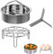 Steamer Rack Set, 3 Pcs Pressure Cooker Accessories, Include Stainless Steel Steam Basket, Egg Steamer Rack, Divider Steamer Rack for 5,6,8QT 3/5/6Litre Instant Pot Pressure Cooker