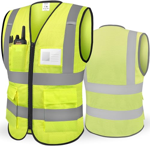 TICONN High Visibility Reflective Safety Vest for Men & Women, ANSI Class 2