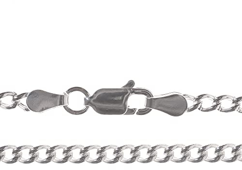 Markylis Tjock pansarkedja av äkta 925 sterlingsilver – 3 mm kaliber 40,6 cm