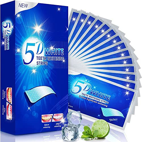 Strisce sbiancanti dentali, sbiancante dentale, bande con ossigeno attivo White Strips 28 strisce 14 buste, senza perossido sicuro per lo smalto.