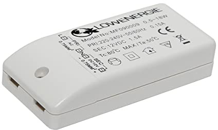 LOWENERGIE LED Driver Power Supply Transformer, 18w 240V - DC 12V, for Light Strips, LED Bulbs and Ring Doorbell (1)