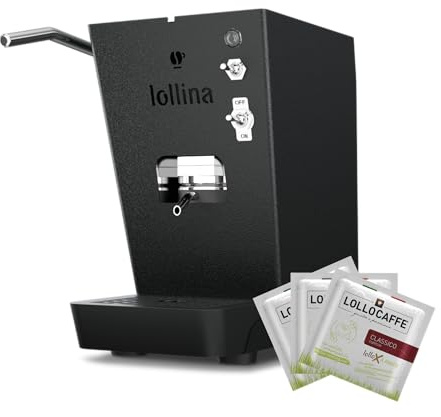 Dical Nuova Lollina+ (Colore Nero) - Macchina per caffè espresso + 40 Cialde Miscela Nera Omaggio