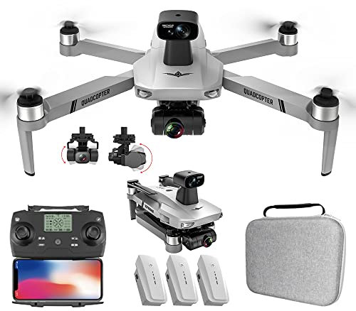 X-Verse KF102 MAX Drohne mit Kameras 4K, 360° Laser Hindernisvermeidung, 2 Achsen Gimbal, 5G Faltbarer Quadcopter mit Bürstenlosem Motor für Erwachsene (3 Batterien)