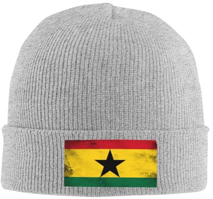 550 Thermo Strickmütze Vintages Ghanaisches Ghanaisches Flaggen-Stolz-Geschenk Strickmützen Unisex Winter Thermomützen Grobstrick Laufmützen Für Damen Skifahren Herren