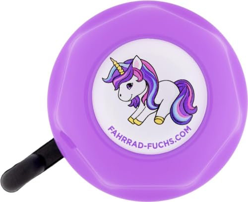 Fahrradklingel Kinder - Einhorn Lila - Fahrradklingel Mädchen, Klingel Fahrrad Kinder, Klingel Kinderfahrrad, Laufrad - klingelt laut, einfache Montage