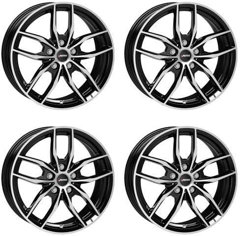 4x AUTEC Felgen Alufelgen BAVARIS 8.0x18 ET57 5x112 Schwarz poliert kompatibel mit BMW 2er 1