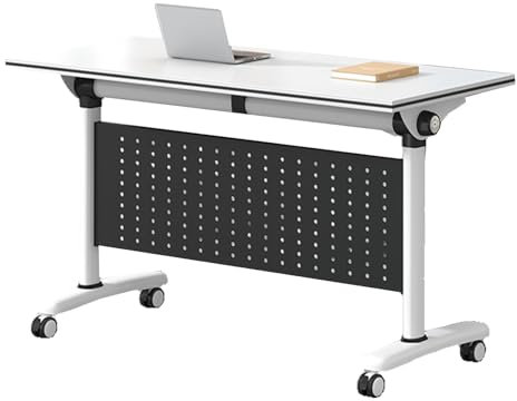 Mobiler Seminar- und Besprechungstisch mit Rollen, zusammenklappbarer Konferenztisch für einfache Montage, rechteckiger Schulungstisch mit Schallwand (6 Stück, 169,9 x 59,9 x 75,7