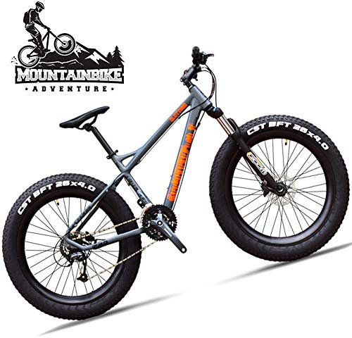 26-Zoll-Hardtail-Mountainbike mit dickem Reifen für Erwachsene, Männer und Frauen, Rutschfestes Mountain Trail Bike mit Vorderradfederung, 27-Gang-Hydraulik-Scheibenbremse, All-Terrain-Mountainbike,