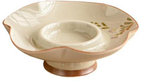 25Ml/1oz hand-painted daisy ceramic high-foot tea cup, high-end and exquisite Chinese kung fu tea set - petal high-foot dish [simple package]