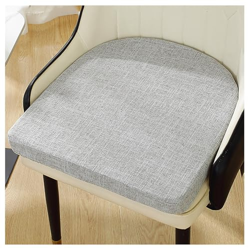 Hellgraue Sitzkissen, 6er-Set, 45 x 45 cm, rutschfeste Stuhlpolster mit abnehmbaren Bezügen, U-förmiges Kissen für den Innen- und Außenbereich, perfekt für Ess- und Terrassenstühle