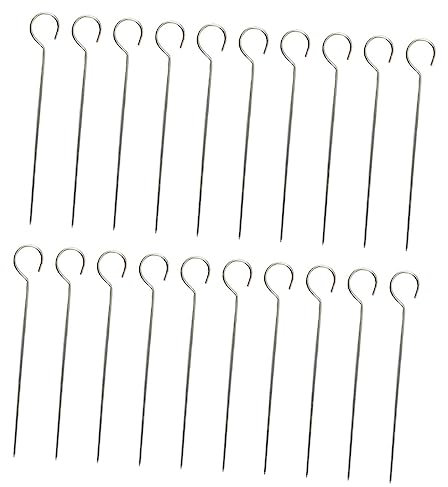 HEMOTON 20pezzi Spiedini in Per Barbecue Bastoncini Riutilizzabili Per Grigliare Pollo Utensili Per Barbecue Per Verdure e Carne