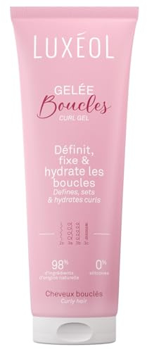 LUXEOL - Gelée Boucles - Définit, Fixe & Hydrate les cheveux bouclés | Gaine sans effet carton - 98% d'ingrédients d'origine naturelle - Sans Silicones - Fabriquée en France - 250 ml