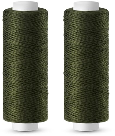 Easusy Sewing Thread, Army Green 2 PCS 200 Yards Sewing Machine Thread | Green Sewing Thread for Sewing Machine, Hand Stitching, Embroidery, Dark Green Cotton Thread, Thread Sewing