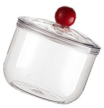 Arecobticy Dispensador de caramelos de escritorio de oficina de 900 ml, recipiente de galletas con cubiertas a prueba de fugas, tarro de almacenamiento de productos secos, tarro transparente para