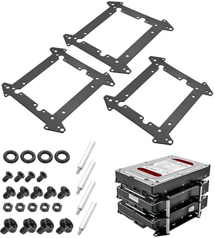 YAODHAOD SSD installationsram metall för 2,5 tum/3,5 tum HDD/SSD hållare stapelbar, platsbesparande lagringsexpansion för PC-hölje, NAS, server (3)